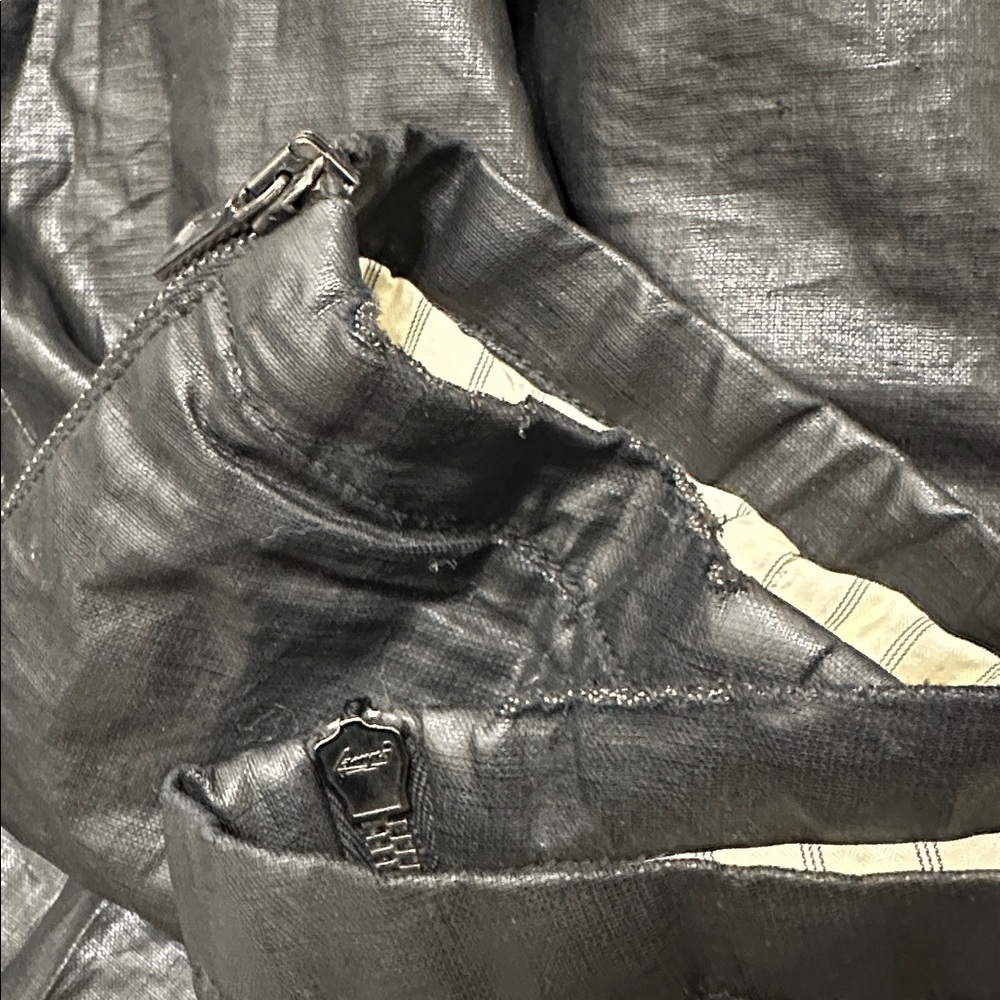 John Varvatos Collection Black Coated Linen Jacket w/ stow hood men’s 56 - Picture 5 of 13